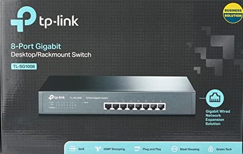 TP-Link 8-Port Gigabit Ethernet מתג לא מנוהל | תקע ושיחק | מתכת | שולחן עבודה/RackMount | חיים מוגבלים,